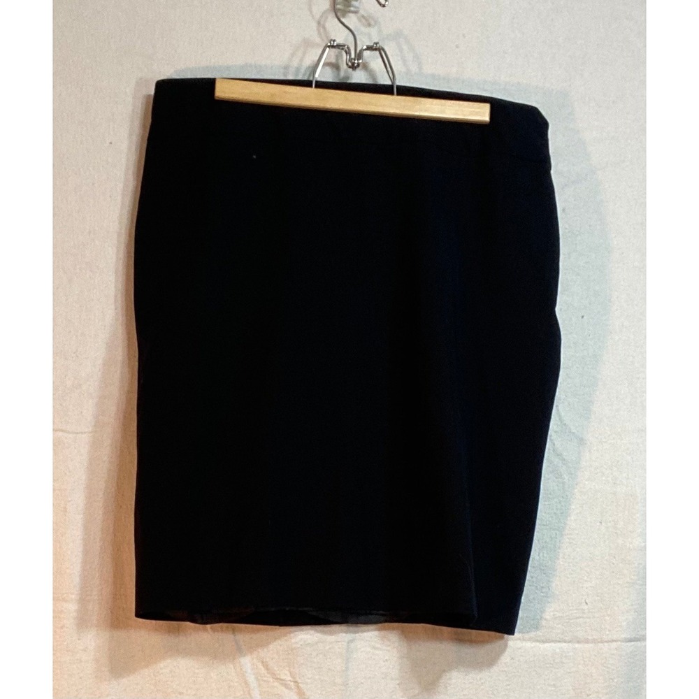 Liz Claiborne Womens Black Stretch Pencil Skirt Size 14 Lined Career Work Office